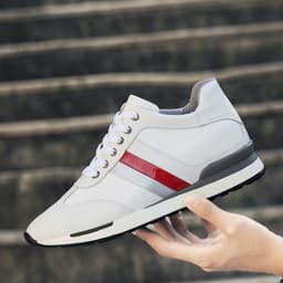 image-Men's Invisible Elevated Casual Leather Shoes