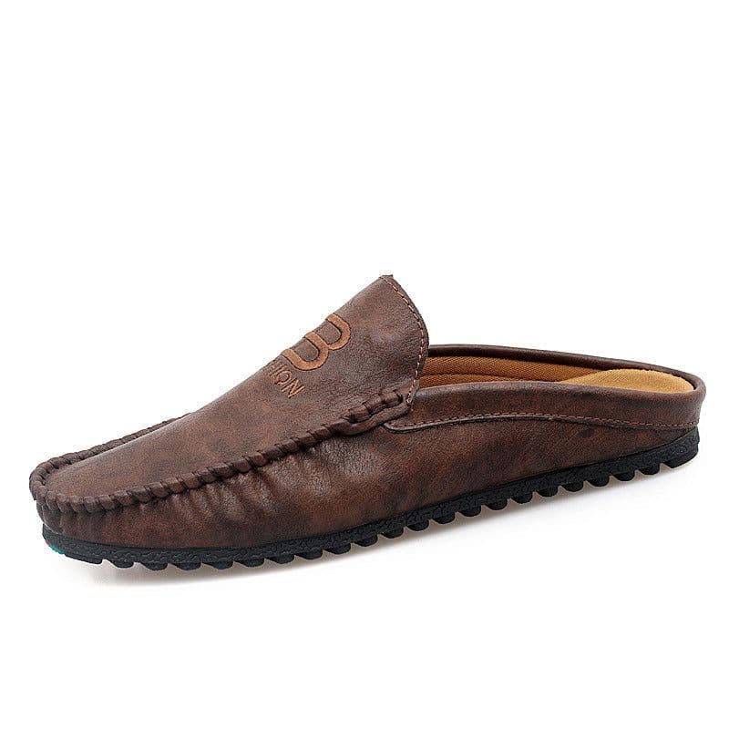 image-Men Leather Mules Casual Shoes Slipper Fashion