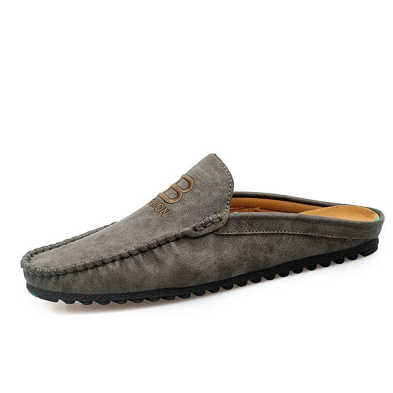 image-Men Leather Mules Casual Shoes Slipper Fashion