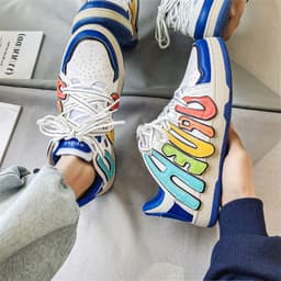 image-Men's Thick Sole Low Top Lace Up Sports Shoes