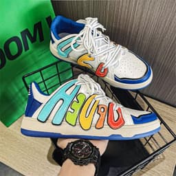 image-Men's Thick Sole Low Top Lace Up Sports Shoes