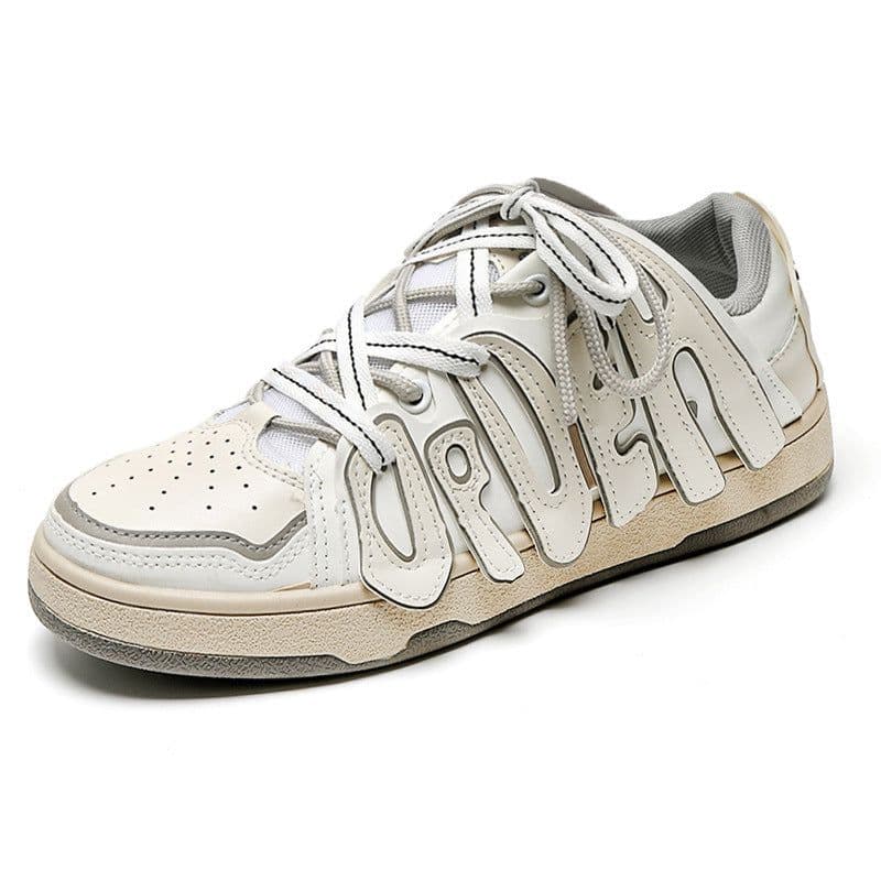 image-Men's Thick Sole Low Top Lace Up Sports Shoes