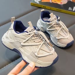 image-Children's Buckle Sports Mesh Shoes
