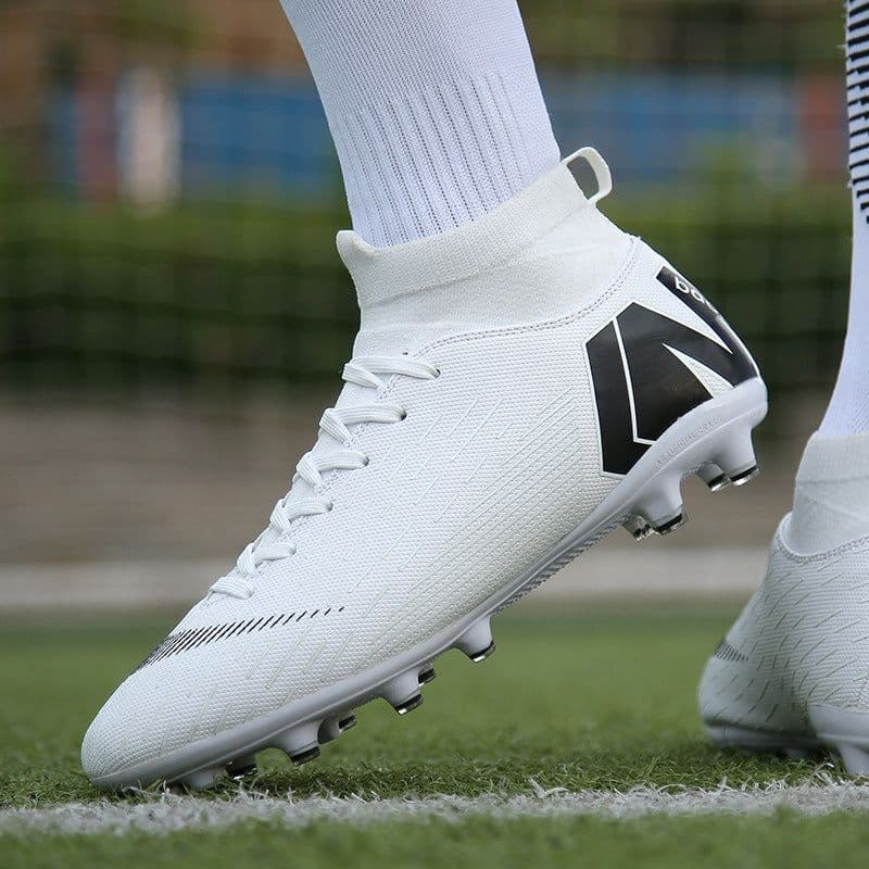 image-High Top White Football Shoes For Men And Women