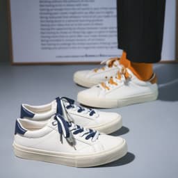 image-Couple Board Shoes With Microfiber Leather Upper
