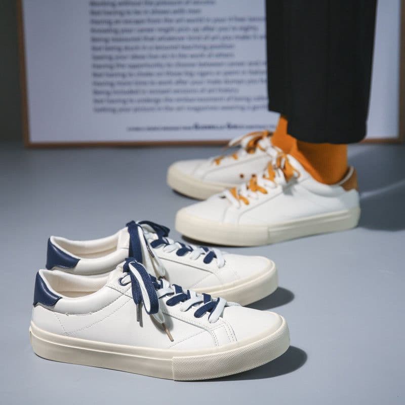 image-Couple Board Shoes With Microfiber Leather Upper