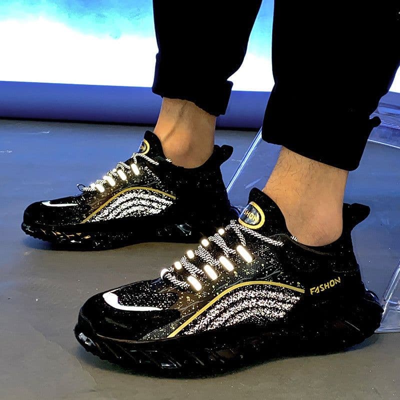 image-Men's Flying Woven Breathable Mesh Upper Shoes