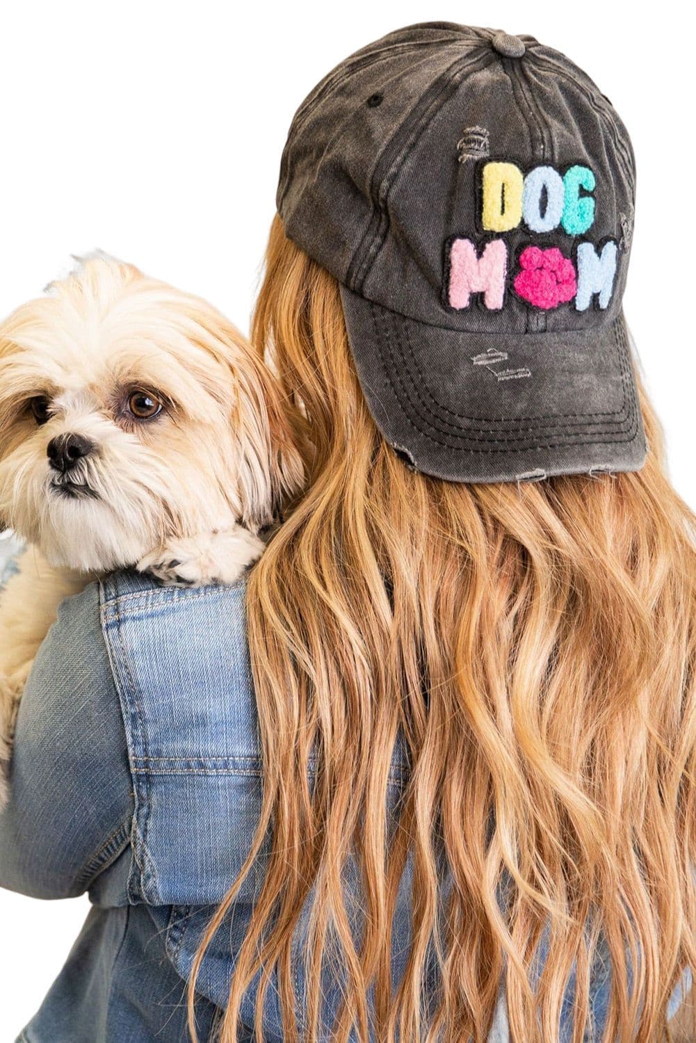image-Black DOG MOM Baseball Cap - Cotton, Breathable, Cute Design