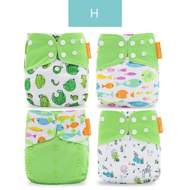 image-Happyflute 4-Pack Washable Training Pants - Waterproof Diapers for Infants 1-3 Years Old