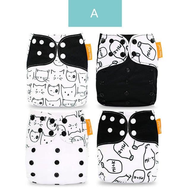 image-Happyflute 4-Pack Washable Training Pants - Waterproof Diapers for Infants 1-3 Years Old