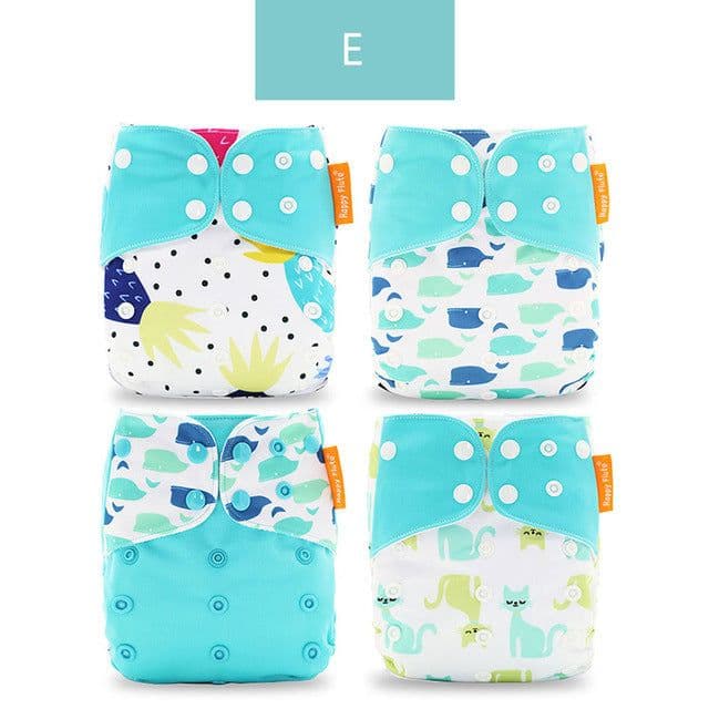 image-Happyflute 4-Pack Washable Training Pants - Waterproof Diapers for Infants 1-3 Years Old