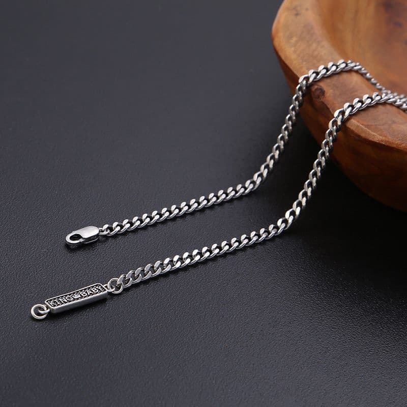 image-S925 Sterling Silver Retro Letter Necklace