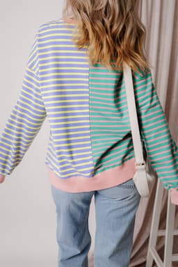 image-Colorblock Drop Shoulder Oversize Sweatshirt