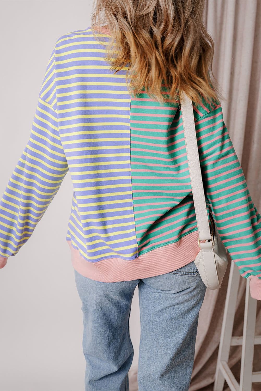 image-Colorblock Drop Shoulder Oversize Sweatshirt