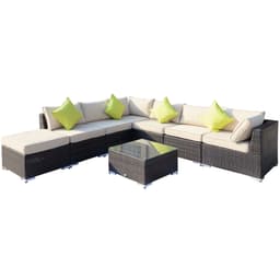 image-8 Pcs Rattan Sofa Set W/Cushions