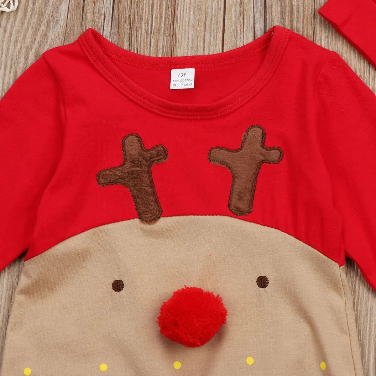 image-ins explosion new baby deer shape long-sleeved hooded romper autumn long-sleeved Christmas baby romper