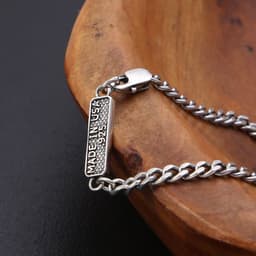 image-S925 Sterling Silver Retro Letter Necklace