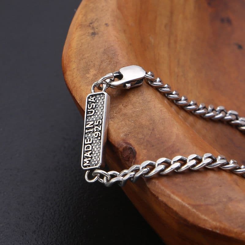 image-S925 Sterling Silver Retro Letter Necklace