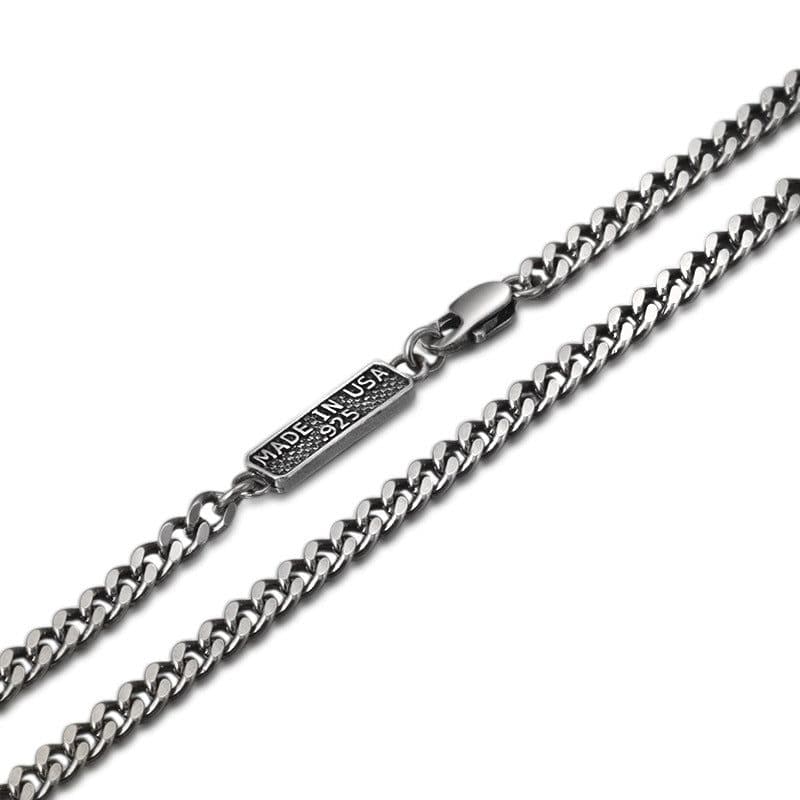 image-S925 Sterling Silver Retro Letter Necklace
