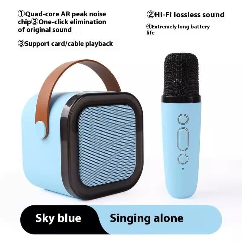image-Wireless Bluetooth Audio Mini Microphone Singing And Singing All-in-one Machine Children's Family Ktv Suit