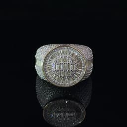 image-ECLAT 925 CZ YELLOW GOLD MENS ICED OUT RING | 9222422