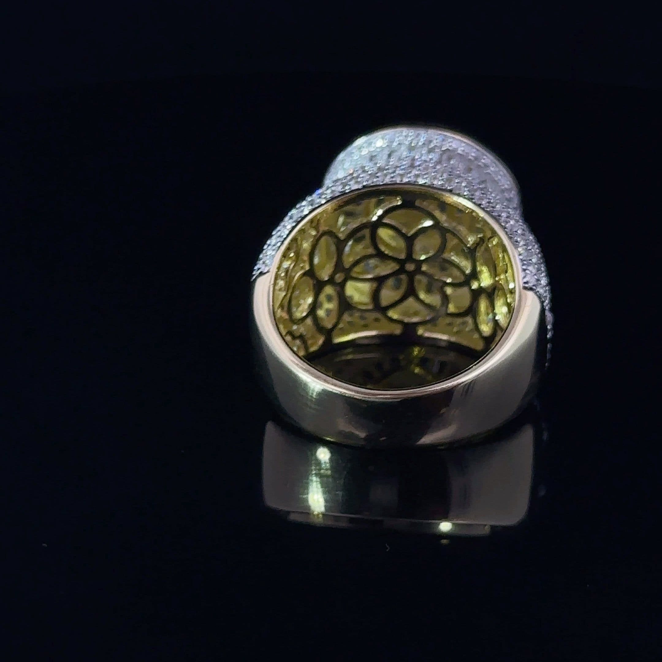 image-ECLAT 925 CZ YELLOW GOLD MENS ICED OUT RING | 9222422