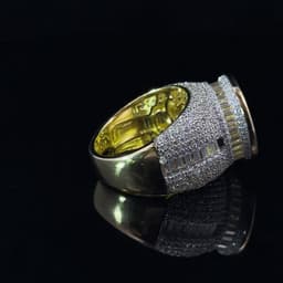 image-ECLAT 925 CZ YELLOW GOLD MENS ICED OUT RING | 9222422