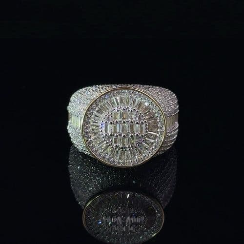 image-ECLAT 925 CZ YELLOW GOLD MENS ICED OUT RING | 9222422