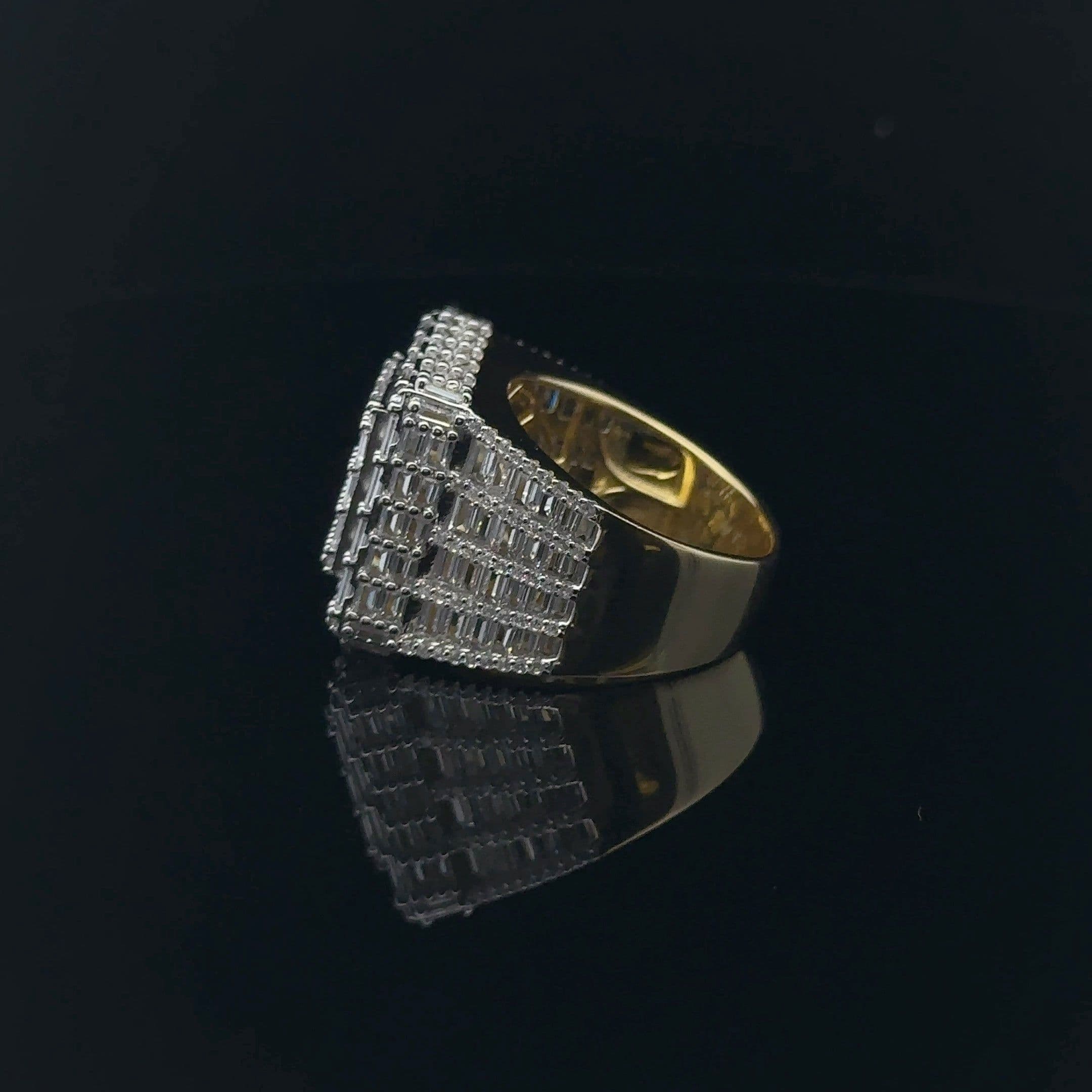 image-LUSTER 925 CZ YELLOW GOLD MENS ICED OUT RING | 9222452