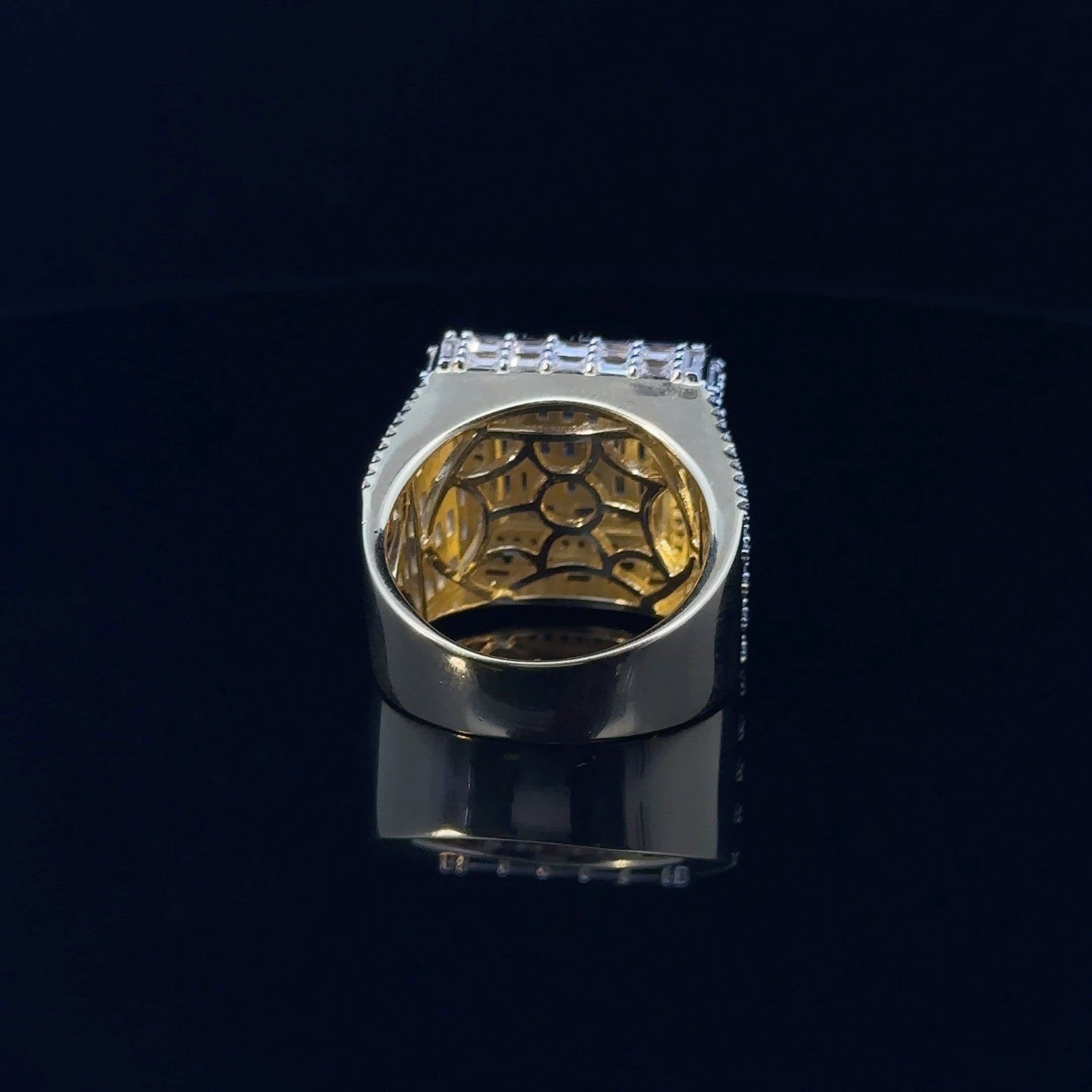 image-LUSTER 925 CZ YELLOW GOLD MENS ICED OUT RING | 9222452
