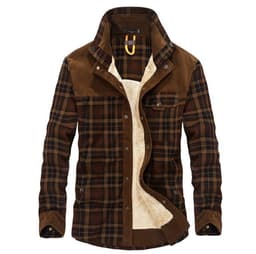 image-Winter Jacket Men Thicken Warm Fleece Jackets Coats Pure Cotton Plaid Jacket Military Clothes