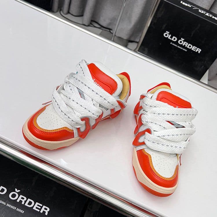 image-Round Colorblock Casual Sneakers Bread Shoes