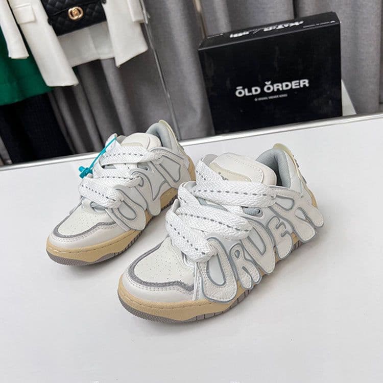 image-Round Colorblock Casual Sneakers Bread Shoes