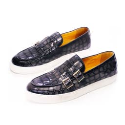 image-Men's Casual Leather Shoes Leather Double Buckle Slip On