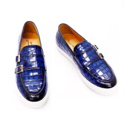 image-Men's Casual Leather Shoes Leather Double Buckle Slip On