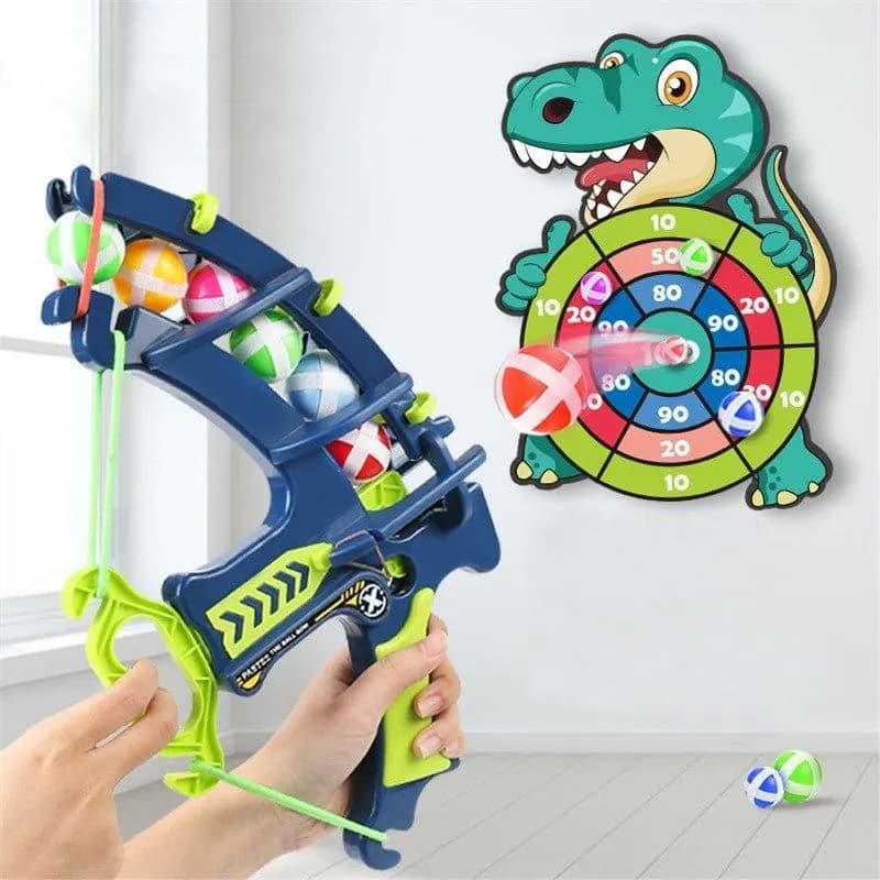 image-Dinosaur Catapult Sticky Ball Children's Bow And Arrow Toy Shooting