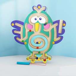 image-Wooden Animal Magnetic Pen Maze Game Toy Magnetic Golfer Eye Coordination Intelligence Early Education Toy Montessori