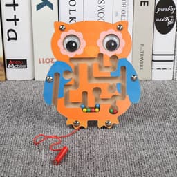 image-Wooden Animal Magnetic Pen Maze Game Toy Magnetic Golfer Eye Coordination Intelligence Early Education Toy Montessori