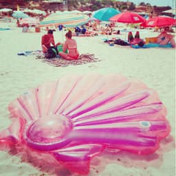 image-Inflatable pink shell floating row