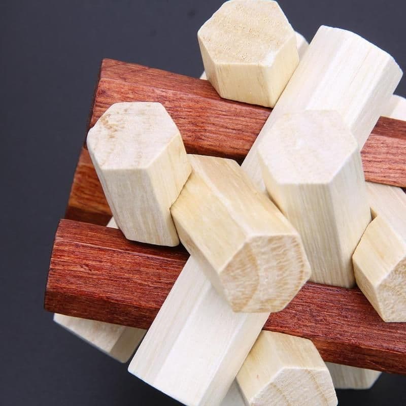 image-Kongming 3D Wooden Puzzles Luban Lock Chinese Unisex Geometric Shape Toy Creative Brain Teaser Unlock Toy Gift for Kids Adult