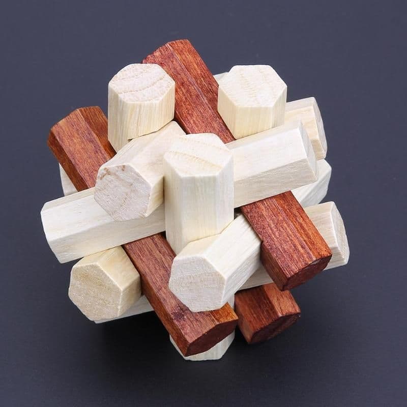 image-Kongming 3D Wooden Puzzles Luban Lock Chinese Unisex Geometric Shape Toy Creative Brain Teaser Unlock Toy Gift for Kids Adult