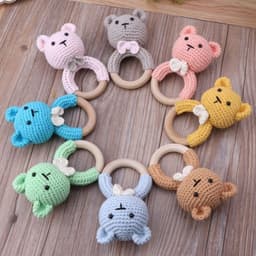 image-Baby rattles crochet diy material package hand-knitted doll creative gift