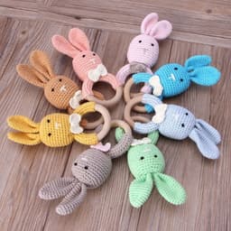 image-Baby rattles crochet diy material package hand-knitted doll creative gift