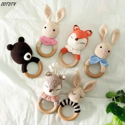 image-Baby rattles crochet diy material package hand-knitted doll creative gift