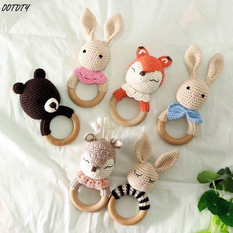 image-Baby rattles crochet diy material package hand-knitted doll creative gift