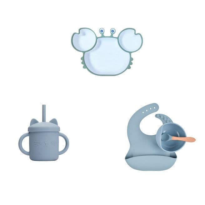 image-Toddler Silicone Dinner Plate Cartoon Baby Anti-Fall And Anti-Scalding Household Baby Food Supplement Eating Cute Divided Healthy Tableware