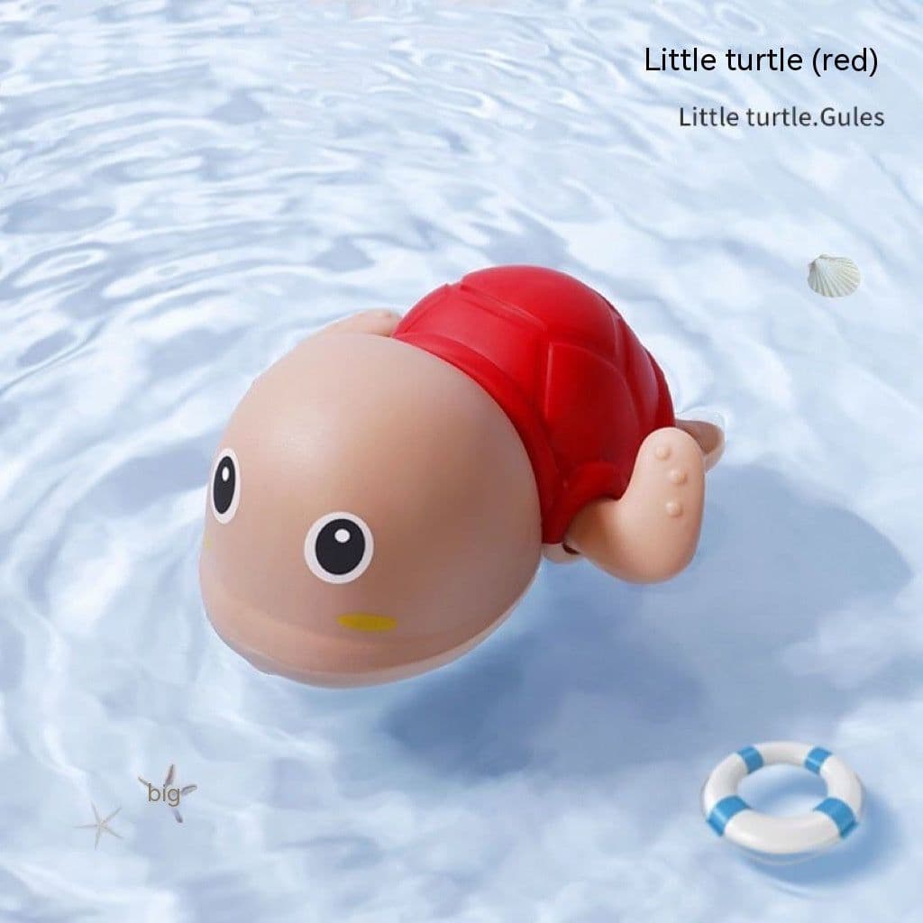 image-Baby Bath Toys Children Playing Water Small Yellow Duck Swimming Playing Water Little Duck Little Turtle