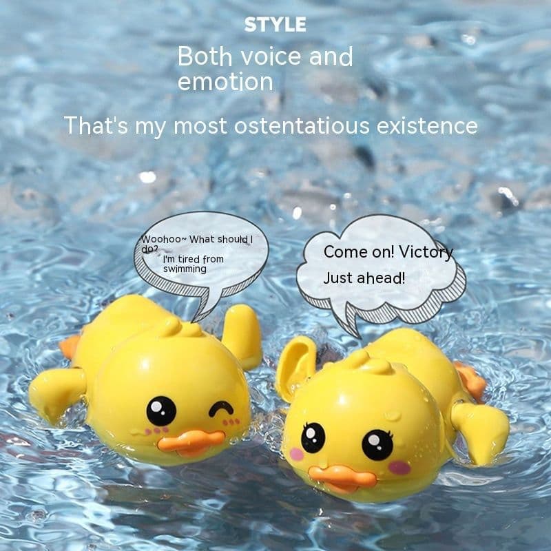 image-Baby Bath Toys Children Playing Water Small Yellow Duck Swimming Playing Water Little Duck Little Turtle