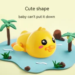 image-Baby Bath Toys Children Playing Water Small Yellow Duck Swimming Playing Water Little Duck Little Turtle