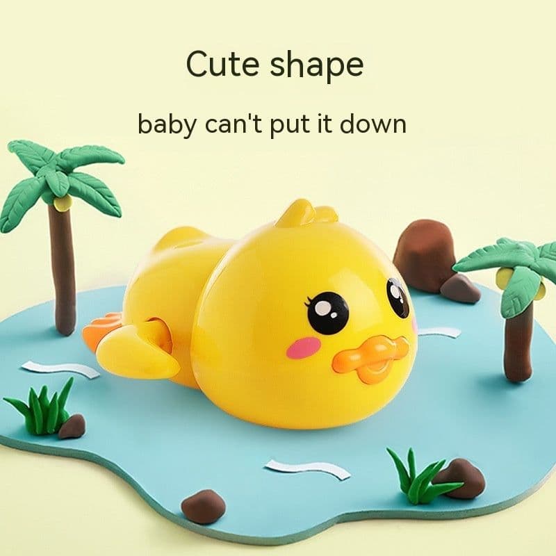 image-Baby Bath Toys Children Playing Water Small Yellow Duck Swimming Playing Water Little Duck Little Turtle